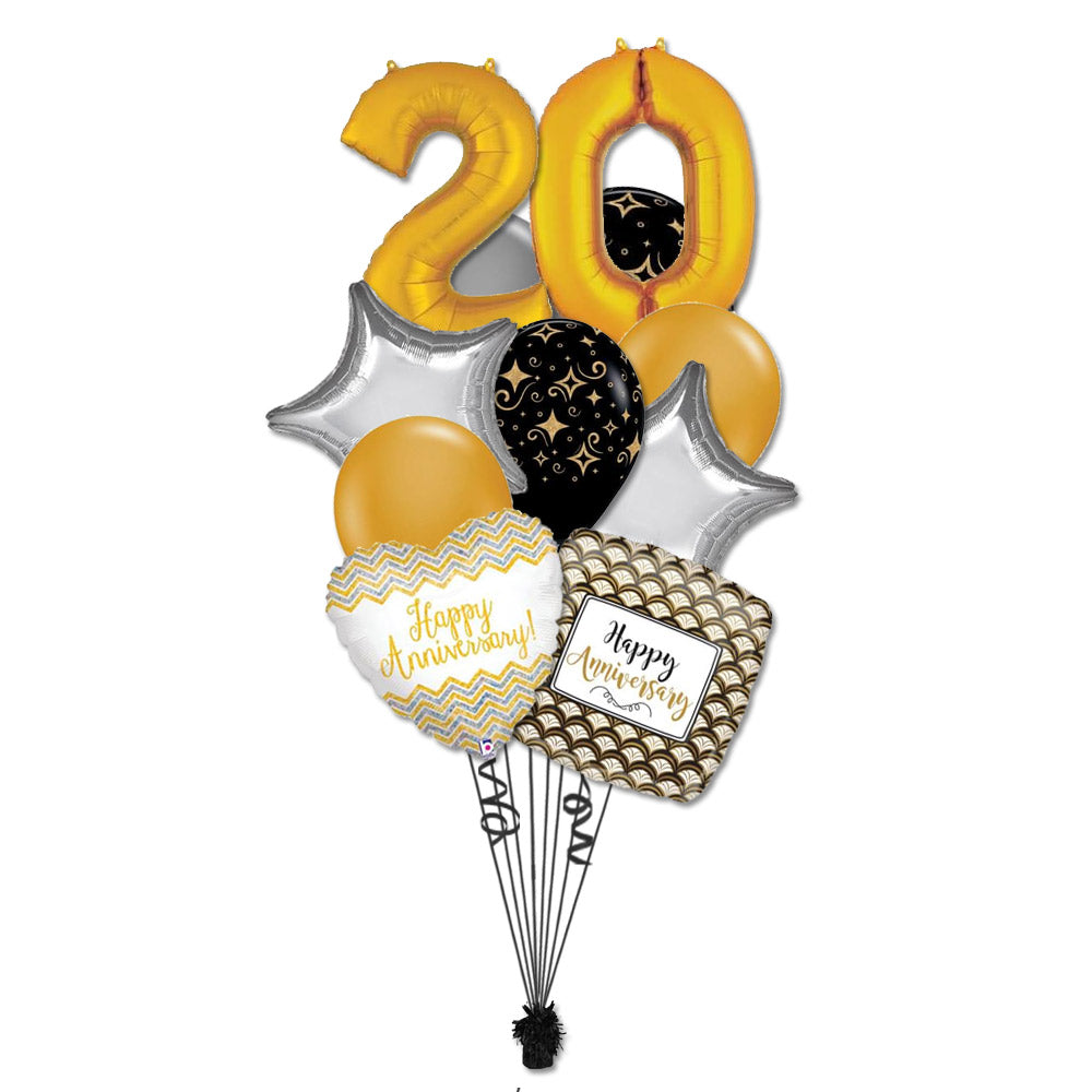 Elegant Anniversary Balloon Bouquet with Numbers